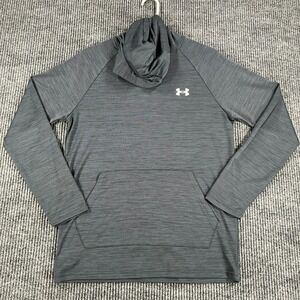 Under Armour Pullover Shirt Womens Small Black Long Sleeve Hooded Loose Fit